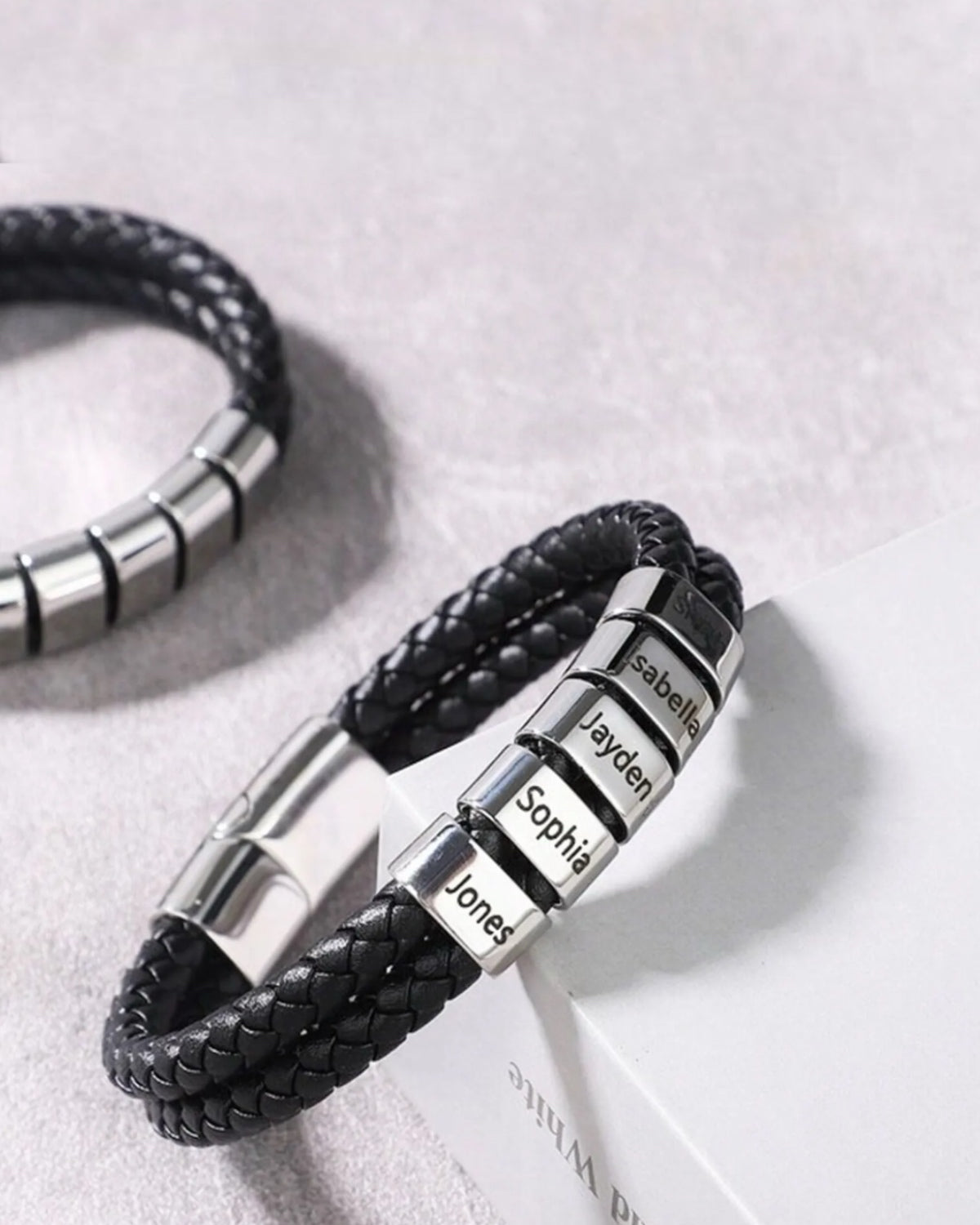 Papi™ Personalized Beads Leather Bracelet